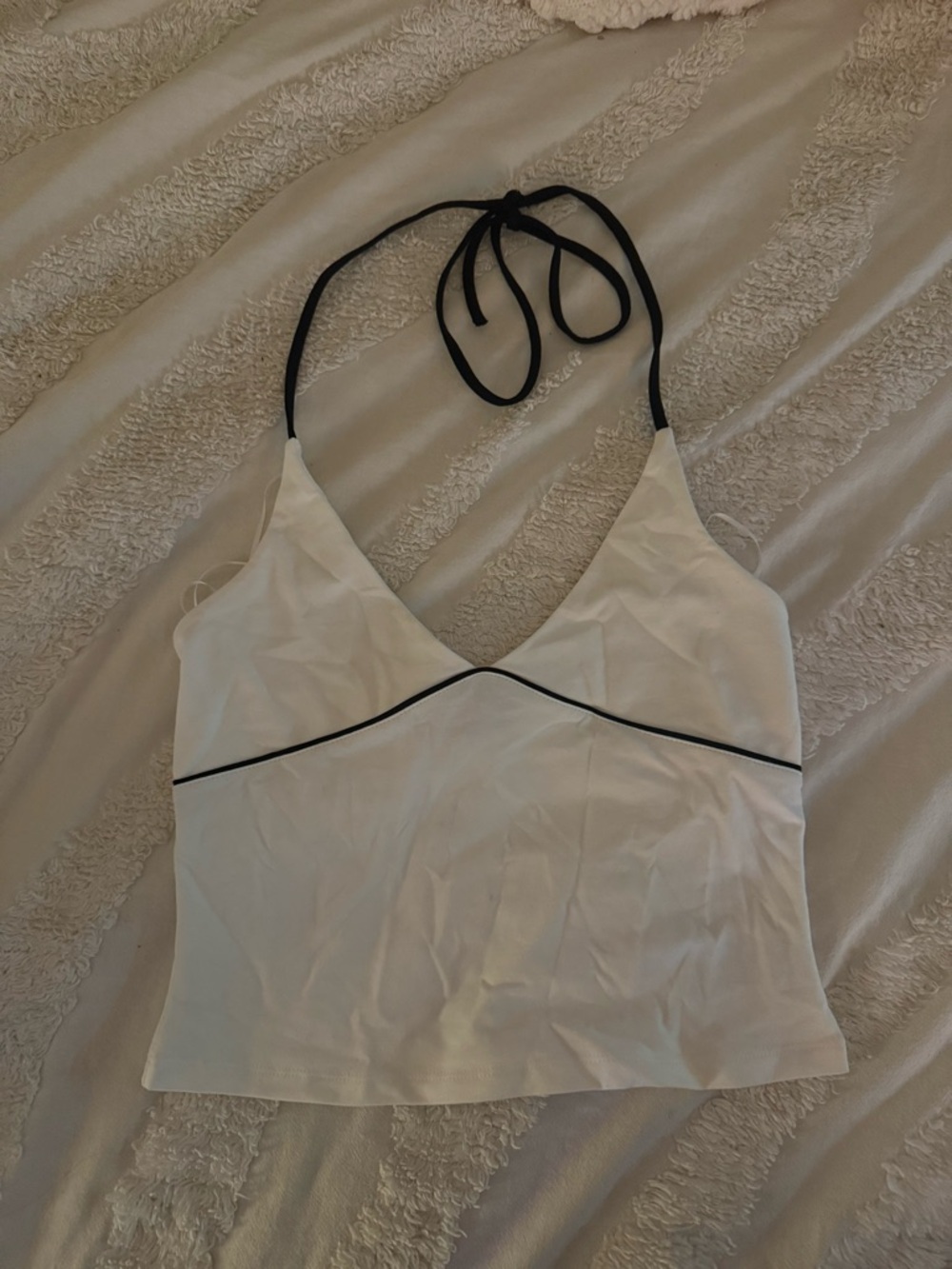 Edikted white tank top with black accents